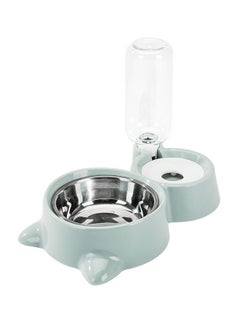 Generic Automatic Pet Feeder And Water Bowl Set Blue/Silver 5.5 x 1.6inch 