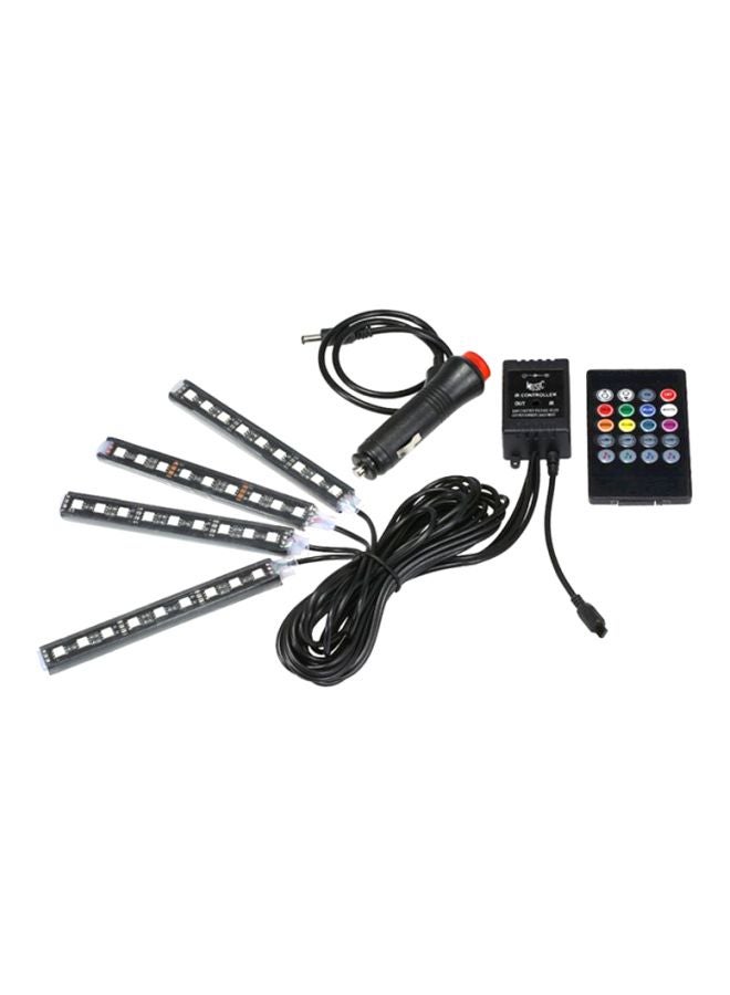 4-Piece LED Car Strip Light With Remote
