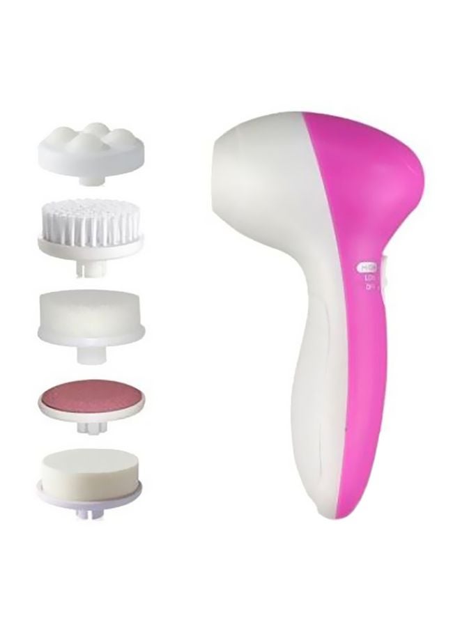 ماكينة تنظيف الجسم 5 في 1 وردي/أبيض
