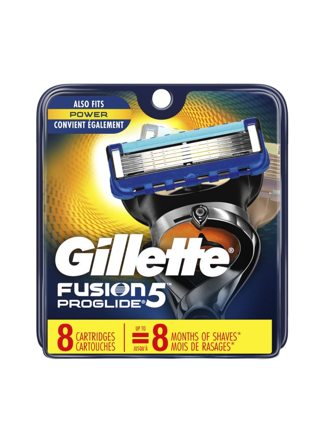 Gillette - 8-Piece Fusion 5 ProGlide Blade Refill Set Black/Blue - Image 1