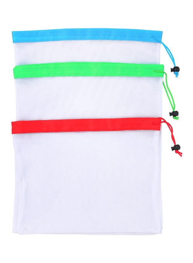 15-Piece Reusable Produce Bag Set Multicolour Large Bag (29.5x42), Medium Bag (29x35), Small Bag(28.5x22.5)cm  - Image 1