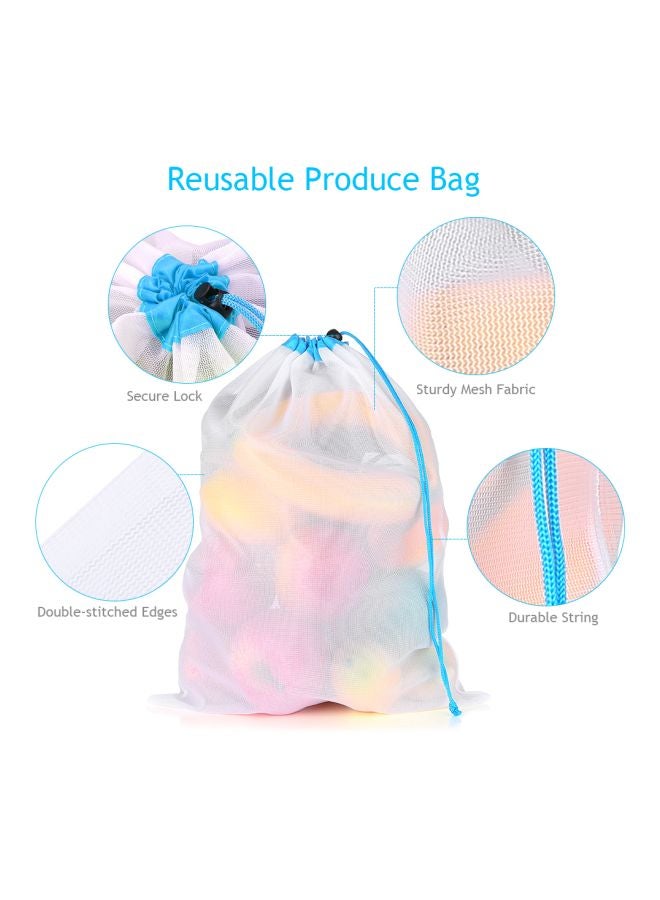 15-Piece Reusable Produce Bag Set Multicolour Large Bag (29.5x42), Medium Bag (29x35), Small Bag(28.5x22.5)cm  - Image 5