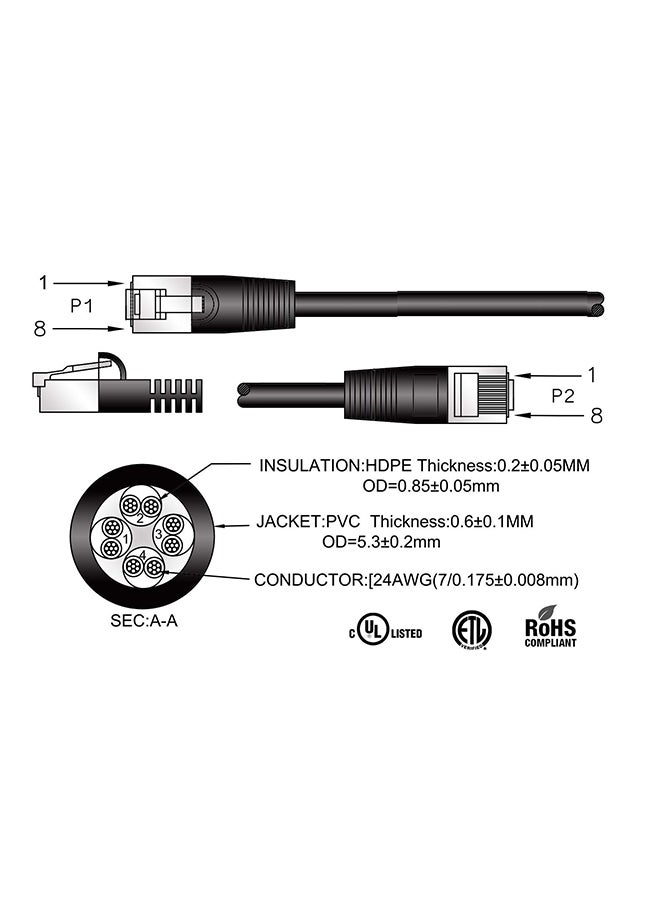 UK بلس كبل الشبكة UTP Cat6 رمادي - Image 5