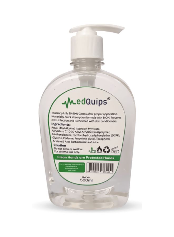 MedQuips Advanced Hand Sanitizer Gel 500ml - Image 2