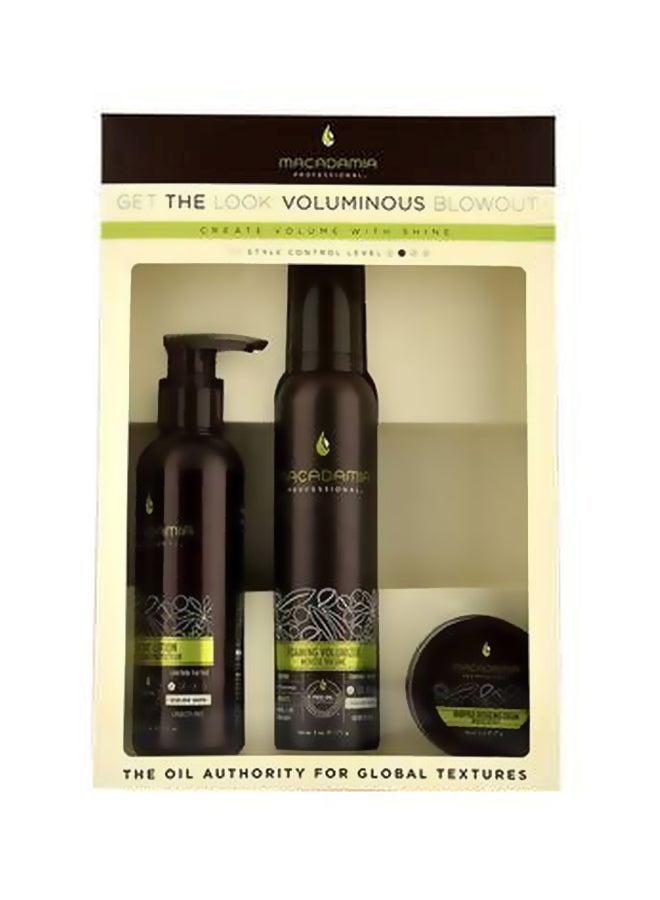 Macadamia 3-Piece Get The Lock Voluminous Blowout Set