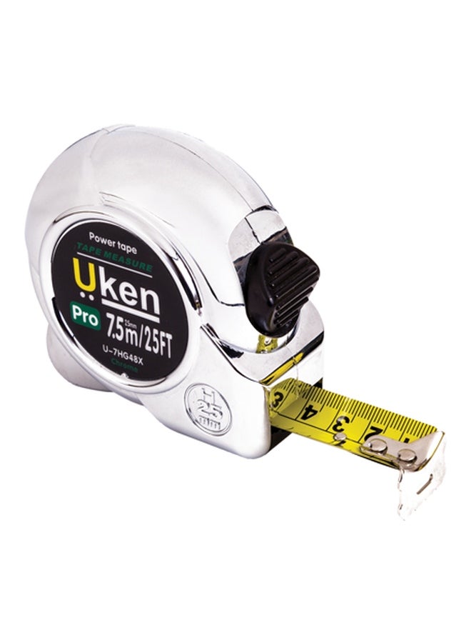 Uken Pro Measuring Tape Silver/Yellow/Black 7.5meter 