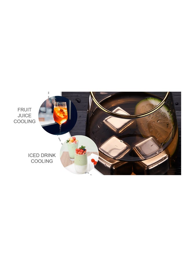 Generic - 4-Piece Reusable Stainless Steel Ice Cubes Silver 2.6x2.6x2.6cm - Image 1