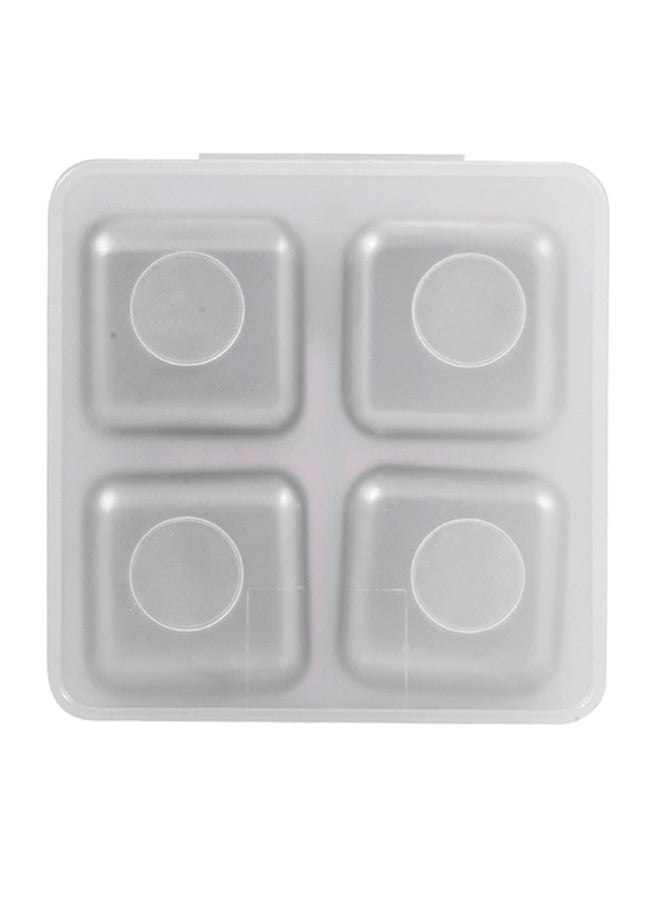 Generic - 4-Piece Reusable Stainless Steel Ice Cubes Silver 2.6x2.6x2.6cm - Image 1
