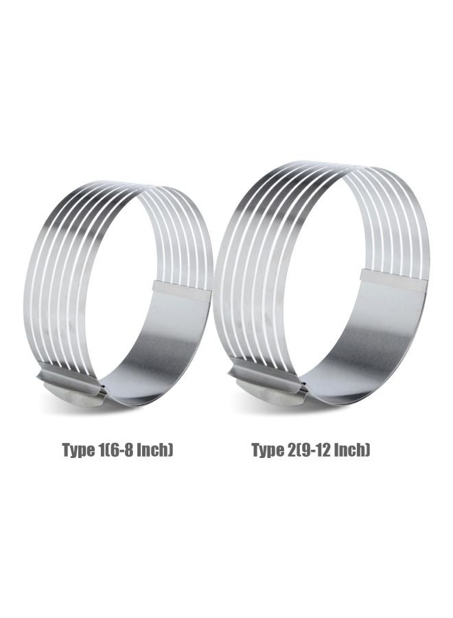 قطاعة كيك متعددة الطبقات وقابلة للتعديل مصنوعة من الستانلس ستيل فضي - Image 4