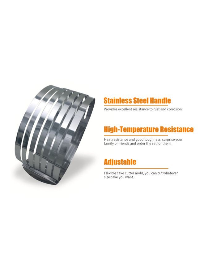 قطاعة كيك متعددة الطبقات وقابلة للتعديل مصنوعة من الستانلس ستيل فضي - Image 3