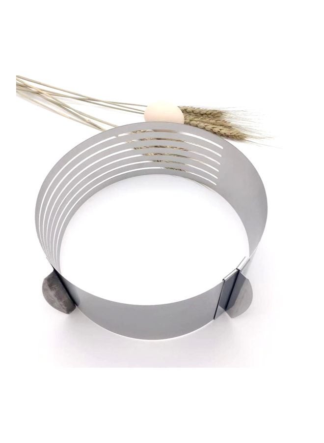 قطاعة كيك متعددة الطبقات وقابلة للتعديل مصنوعة من الستانلس ستيل فضي - Image 5