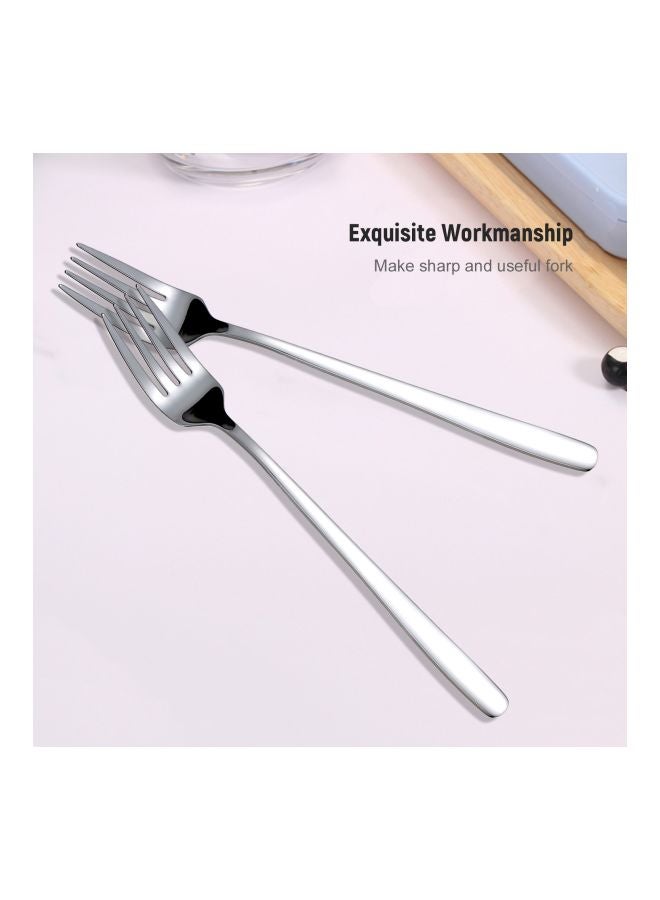 4-Piece Stainless Steel Flatware Set With Storage Case Silver Chopsticks(21x0.8),Spoon(20.8x4x0.2),Fork(20.5x2) - Image 5