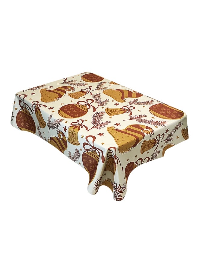 Rectangular Microfiber Table Cover White/Brown/Yellow 55x71inch - Image 1