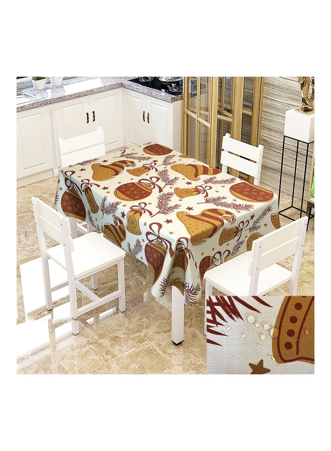 Rectangular Microfiber Table Cover White/Brown/Yellow 55x71inch - Image 2