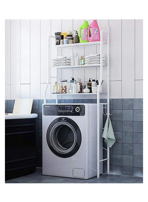 3 Tier Stainless Steel Washing Machine Rack White 152x68centimeter