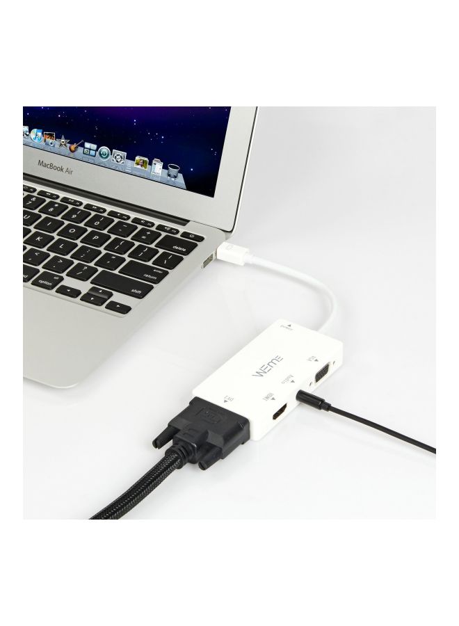 محول 4 في 1 من منفذ شاشة صغير إلى منفذ Vga وHDMI أبيض - Image 4