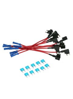 10-Piece Car Add-A-Circuit Fuse TAP Adapter Set With Mini Blade Fuse Holder