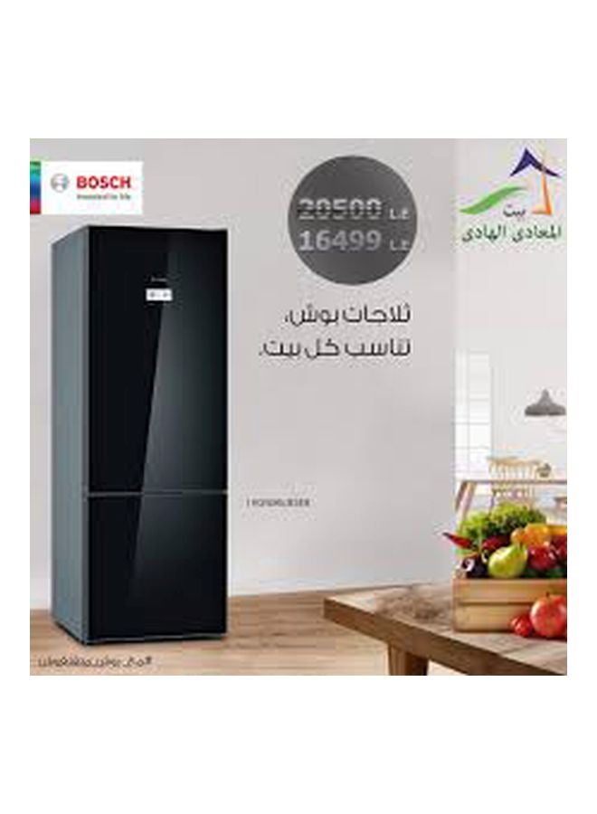 BOSCH Serie | 6 Free-Standing Fridge-Freezer with freezer at bottom, glass door 193 x 70 cm KGN56LB3E8 Black - Image 3