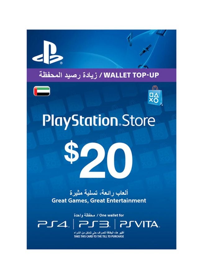 Sony 20 Dollar PlayStation Network Card Blue