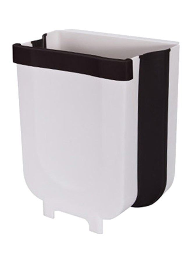 Portable Trash Can White/Black 25 x 18 x 22cm 