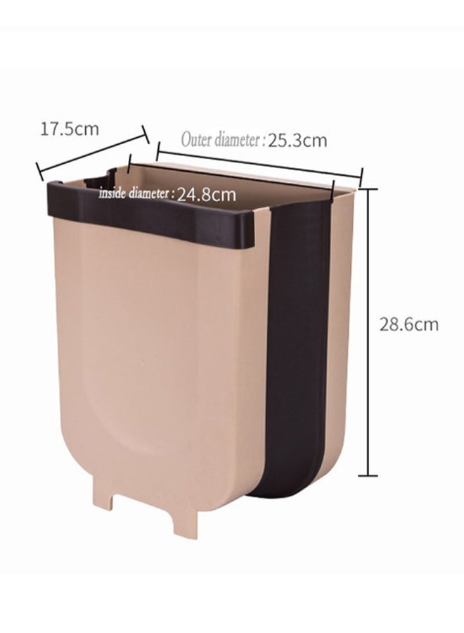Generic Portable Trash Can Brown/Black 25 x 18 x 29centimeter  - Image 3
