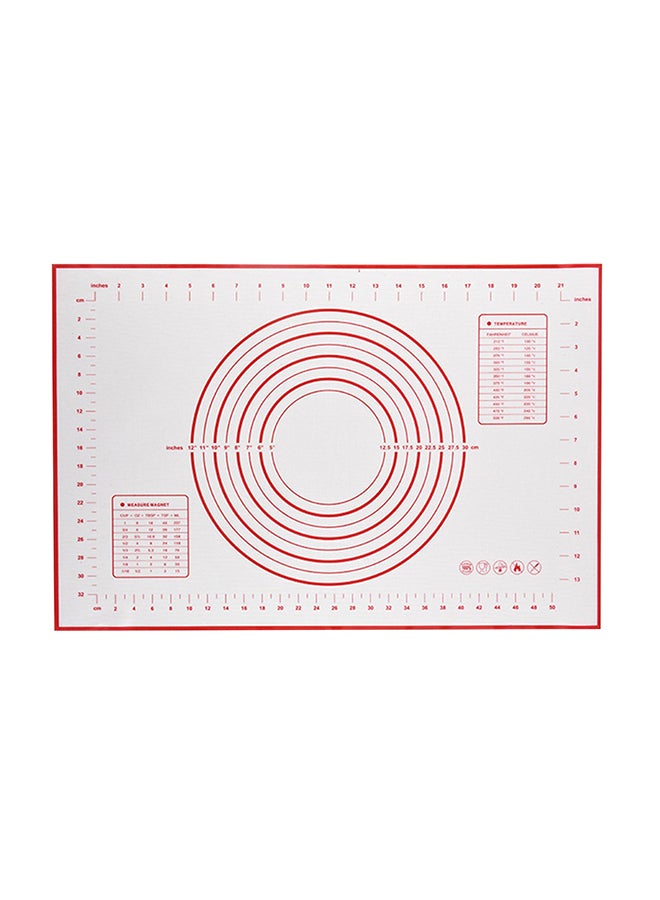 Adjustable Silicone Roller And Pastry Mat Silver/Red - Image 1