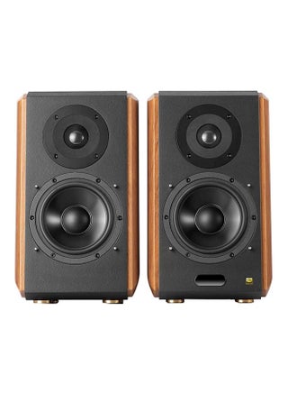 S1000MKII Audiophile Active Bookshelf 2.0 Speakers - 120w Speakers Bluetooth 5.0 with aptX HD - Optical Input - S1000MK2 Powered Near-Field Monitor Speaker with Class D Amp S1000MKII Brown/Black - v1592580300/N38595616A_1