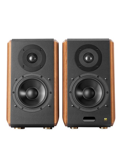 S1000MKII Audiophile Active Bookshelf 2.0 Speakers - 120w Speakers Bluetooth 5.0 with aptX HD - Optical Input - S1000MK2 Powered Near-Field Monitor Speaker with Class D Amp S1000MKII Brown/Black