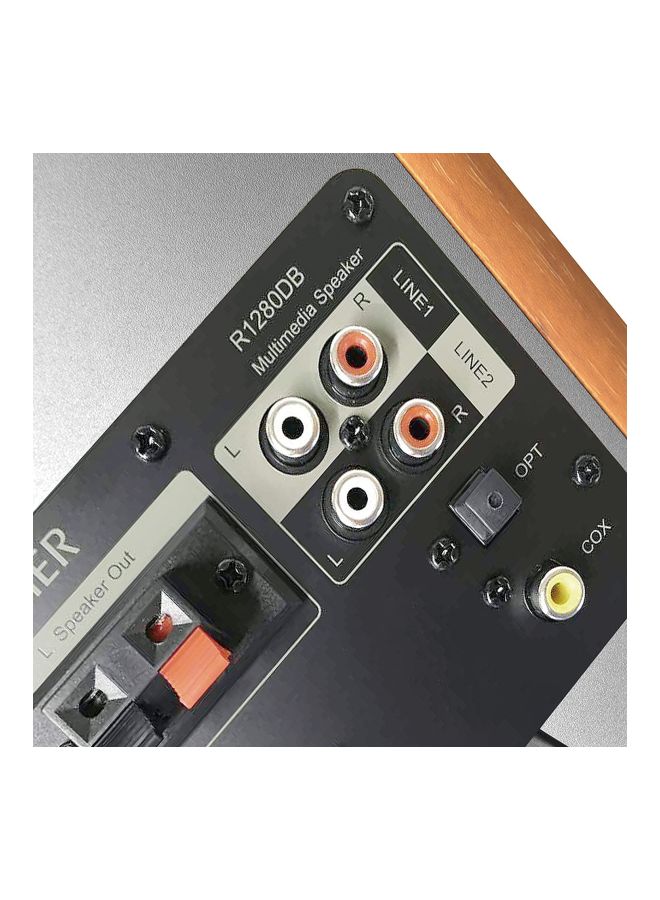 EDIFIER - R1280DB Powered Bluetooth Bookshelf Speakers - Optical Input - Wireless Studio Monitors - 4 Inch Near Field Speaker - 42w RMS R1280DB Brown/Black - Image 1