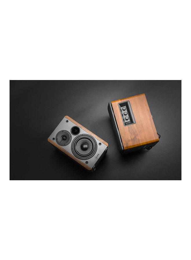 EDIFIER - R1280DB Powered Bluetooth Bookshelf Speakers - Optical Input - Wireless Studio Monitors - 4 Inch Near Field Speaker - 42w RMS R1280DB Brown/Black - Image 1
