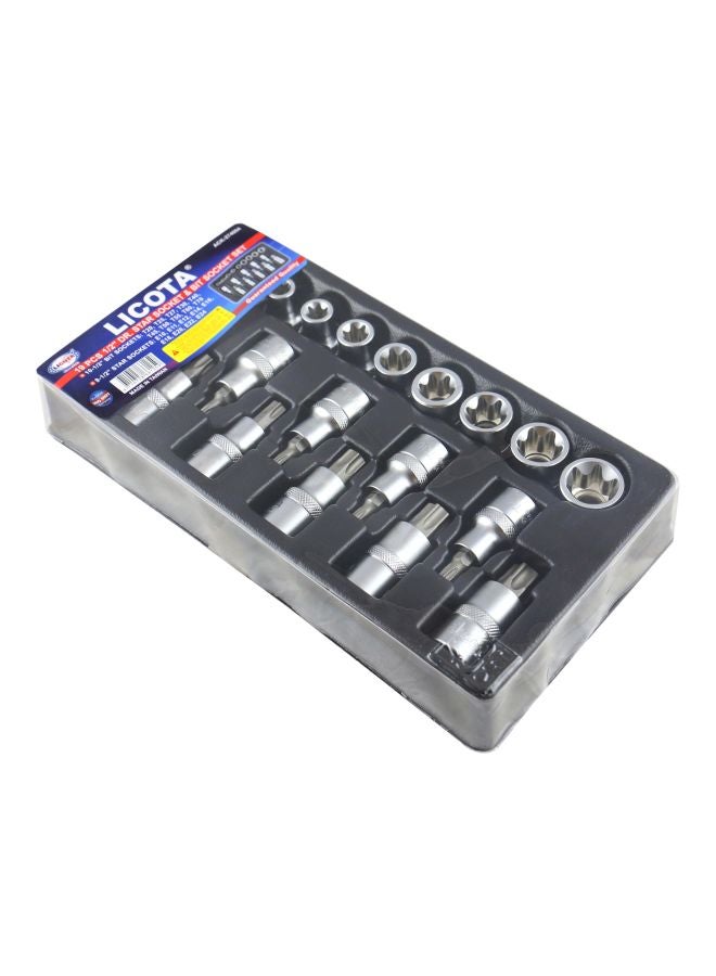 LICOTA 19-Piece Socket And Bit Set Silver 14x27x5cm  - Image 5