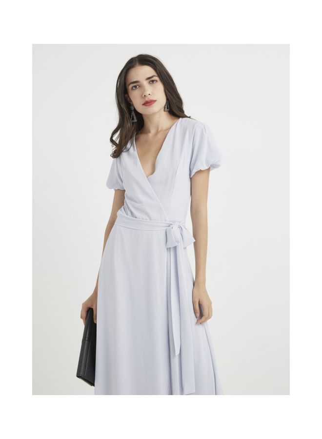 tfnc LONDON - Katia V-Neck Wrap Maxi Dress Blue - Image 1
