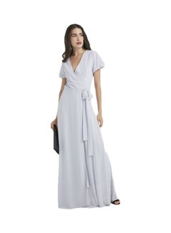 Katia V-Neck Wrap Maxi Dress Blue
