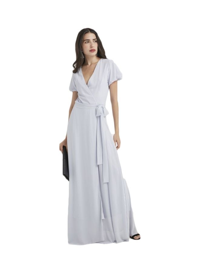 tfnc LONDON - Katia V-Neck Wrap Maxi Dress Blue - Image 1