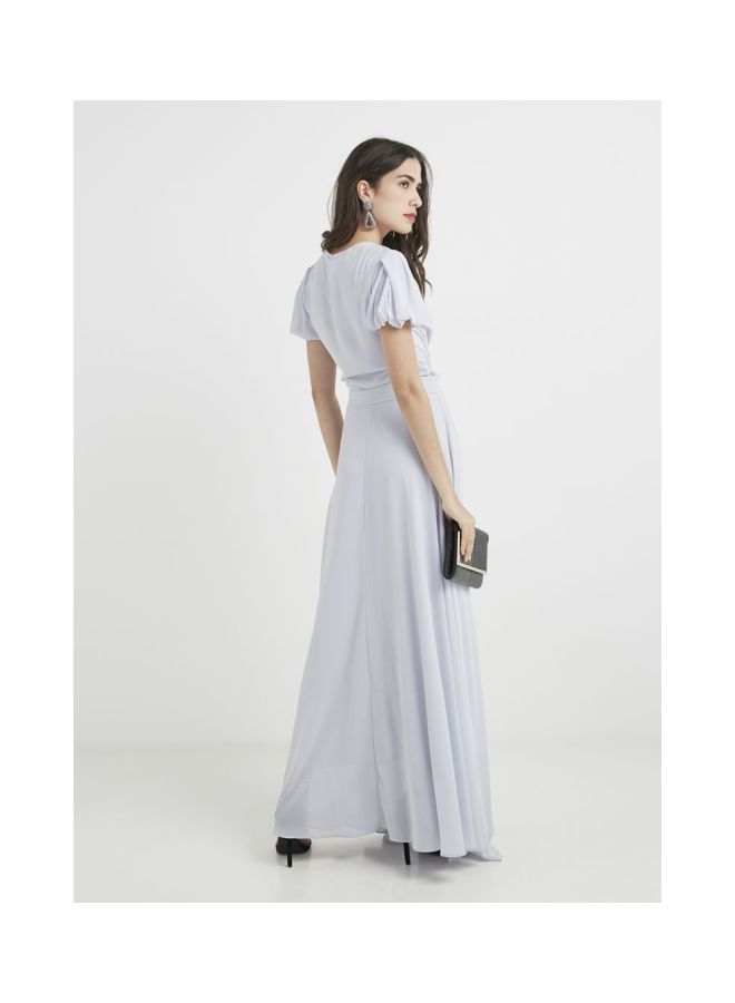 tfnc LONDON - Katia V-Neck Wrap Maxi Dress Blue - Image 1