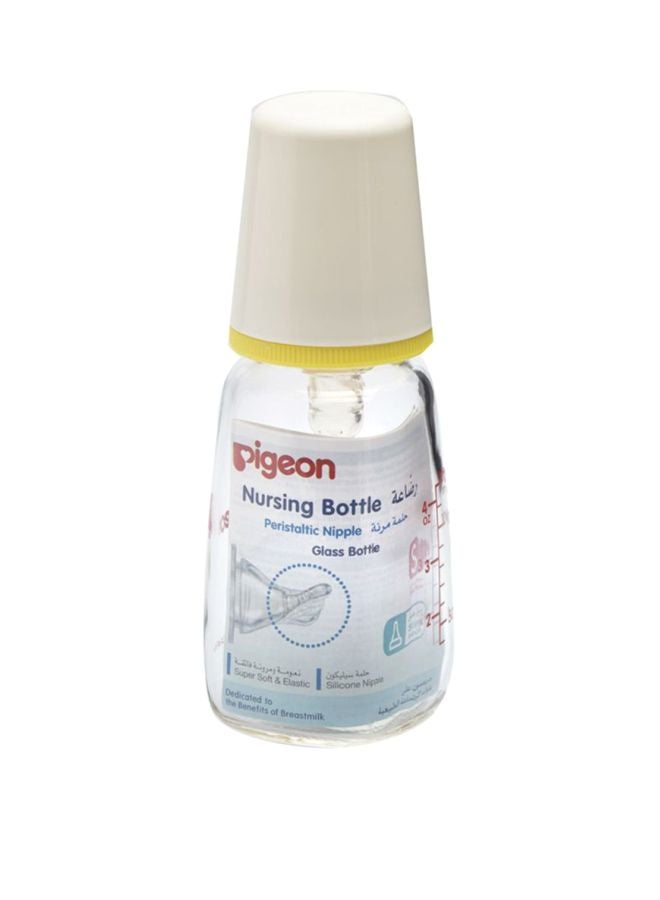 pigeon - Glass Nursing Feeding Bottle, 120ml - Clear/White - Image 1