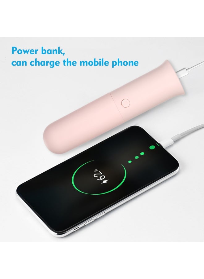 مروحة محمولة متعدّدة الوظائف قابلة للشحن بمنفذ USB H32863-P وردي - Image 3