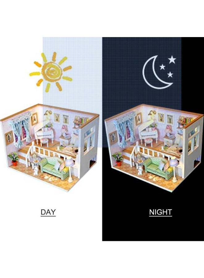 DIY House Decor With LED Light Accessories Furniture Miniature Doll 18cm - Image 3