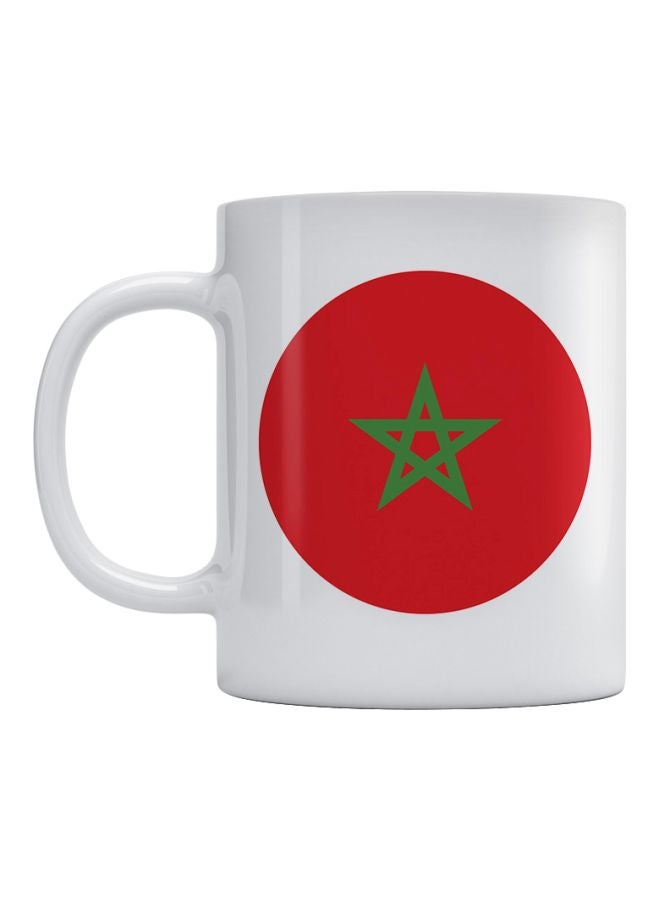 Atiq Morocco Flag Printed Mug White/Red/Green 350ml