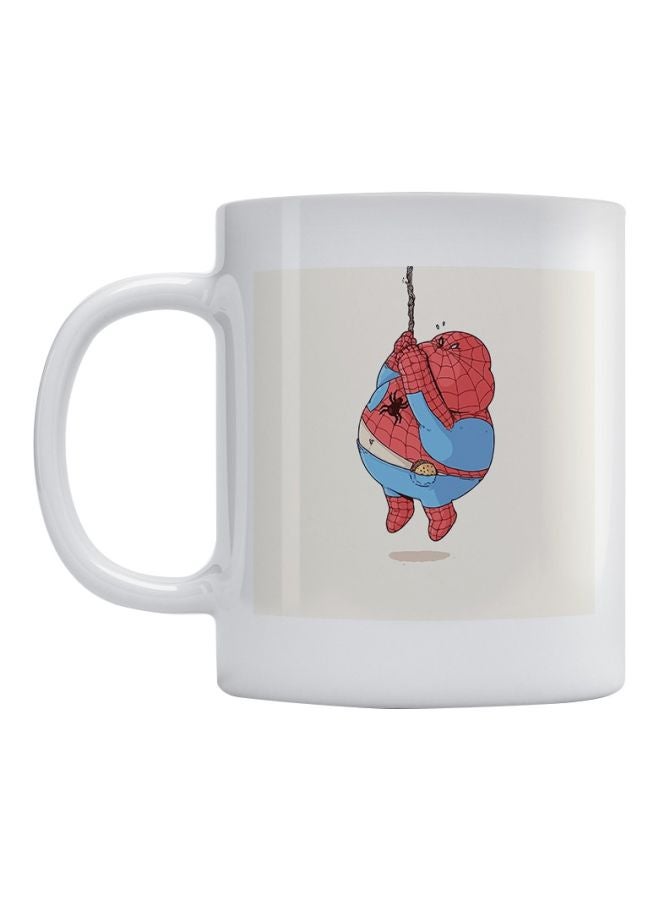 Spider Man Printed Ceramic Mug White/Blue/Red