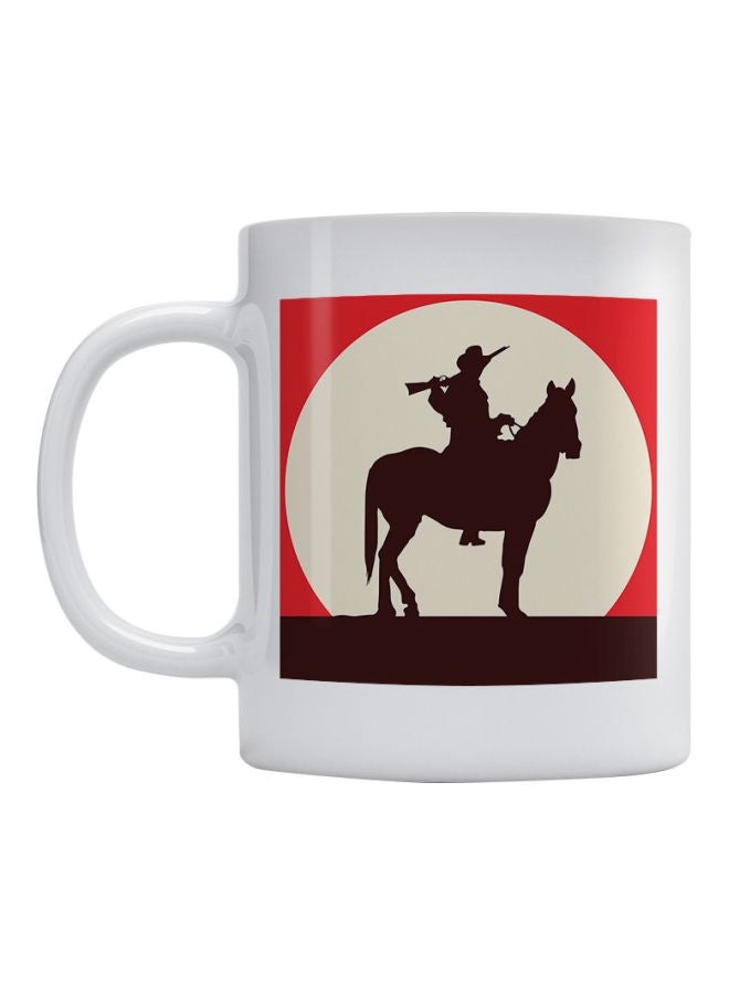 أتيك مج مصنوع من السيراميك بتصميم طبعة مستوحاه من لعبة "Red Dead" أبيض/أحمر/بني