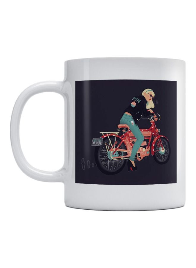 أتيك مج من السيراميك مطبوع عليه امرأة أبيض/أسود/أحمر