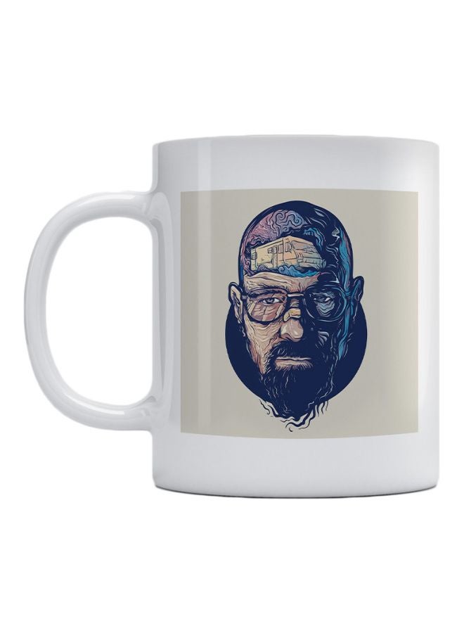 Breaking Bad Printed Ceramic Mug White/Grey/Blue 350ml