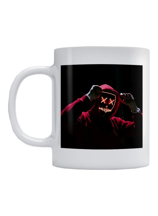 Atiq Mask Printed Ceramic Mug White/Black/Red