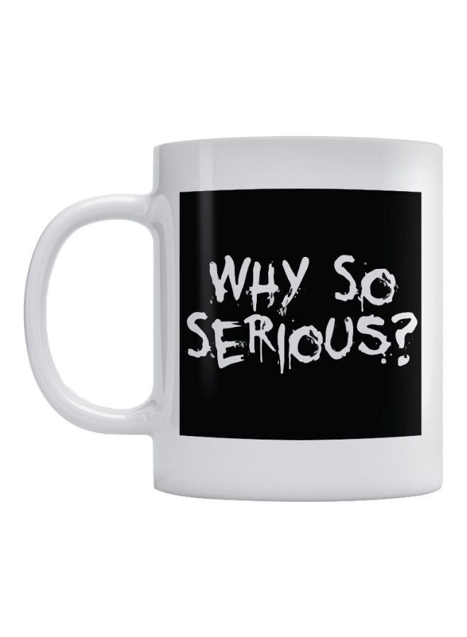 مج بطبعة عبارة "?Why So Serious" أبيض/ أسود