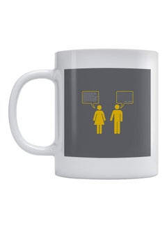Atiq Chat Printed Mug White/Grey/Yellow 