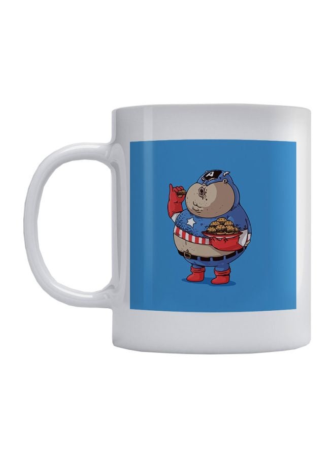 Atiq Captain America Printed Mug White/Blue/Red 