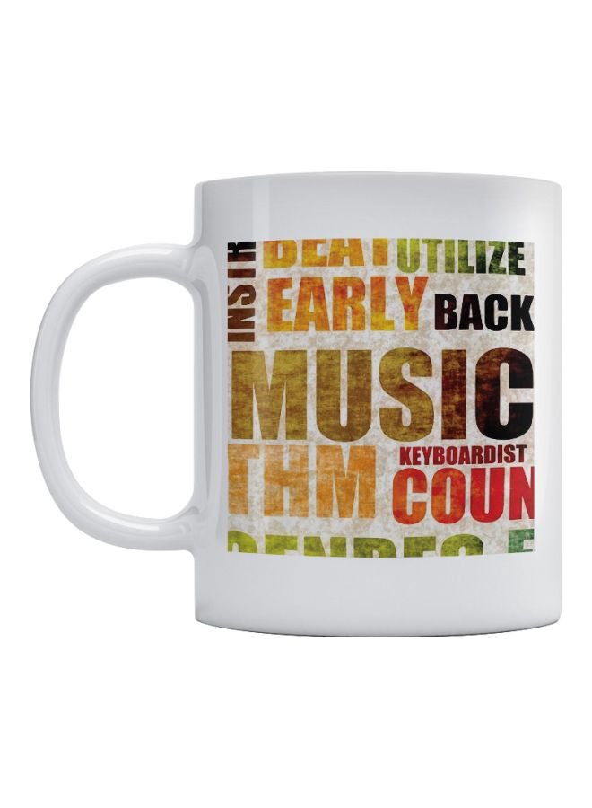 أتيك مج قهوة مطبوع عليه كلمات باللغة الإنجليزية أبيض/أحمر/بني 350ملليلتر