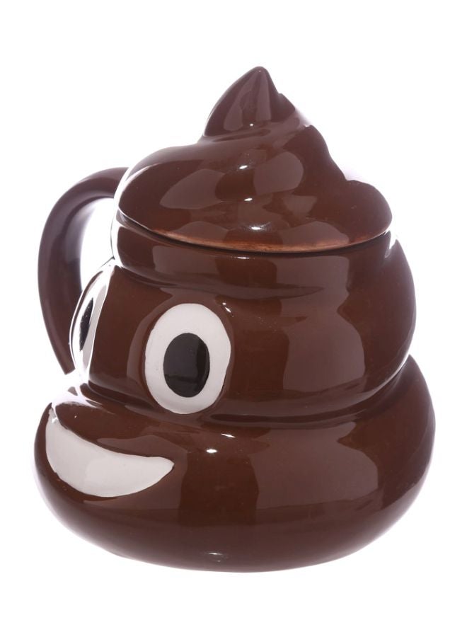Chocolate Emoji Cup With Lid Brown/White 300ml - Image 3
