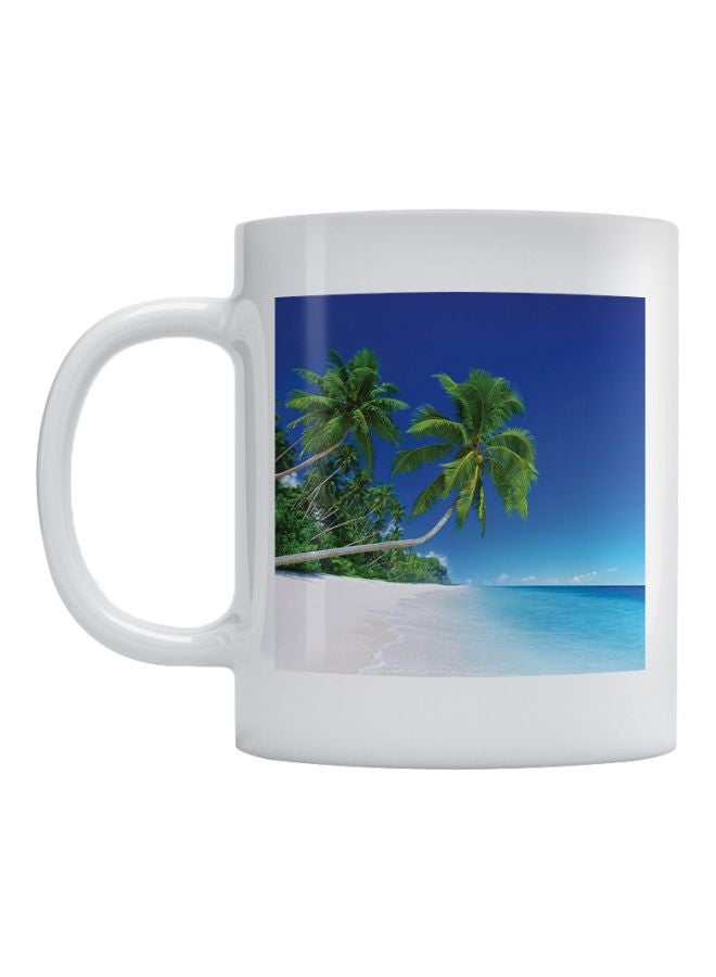 Atiq Landscape Printed Coffee And Tea Mug White/Blue/Green 